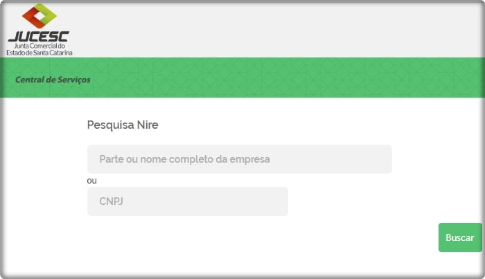 descobrir o NIRE de empresa SC