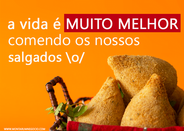 frase para divulgação de salgados