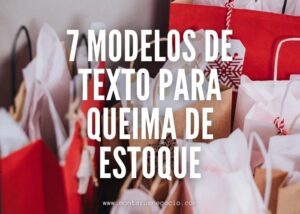 Texto de queima de estoque