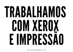 placa de anúncio de xerox e impressão