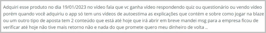 Reclamação Aplicativo árabe