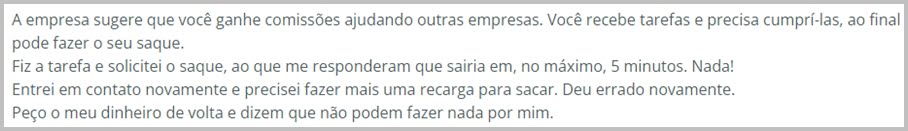 Golpe das plataformas de tarefas na internet